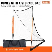 VEVOR Portería de lacrosse, red de lacrosse de 6' x 6', portería de lacrosse portátil con bolsa de transporte, equipo de entrenamiento de lacrosse para patio trasero con varilla de fibra de vidrio, portería universitaria de fácil configuración, perfecta para entrenamiento de jóvenes y adultos