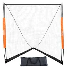 VEVOR Portería de lacrosse, red de lacrosse de 6' x 6', portería de lacrosse portátil con bolsa de transporte, equipo de entrenamiento de lacrosse para patio trasero con varilla de fibra de vidrio, portería universitaria de fácil configuración, perfecta para entrenamiento de jóvenes y adultos