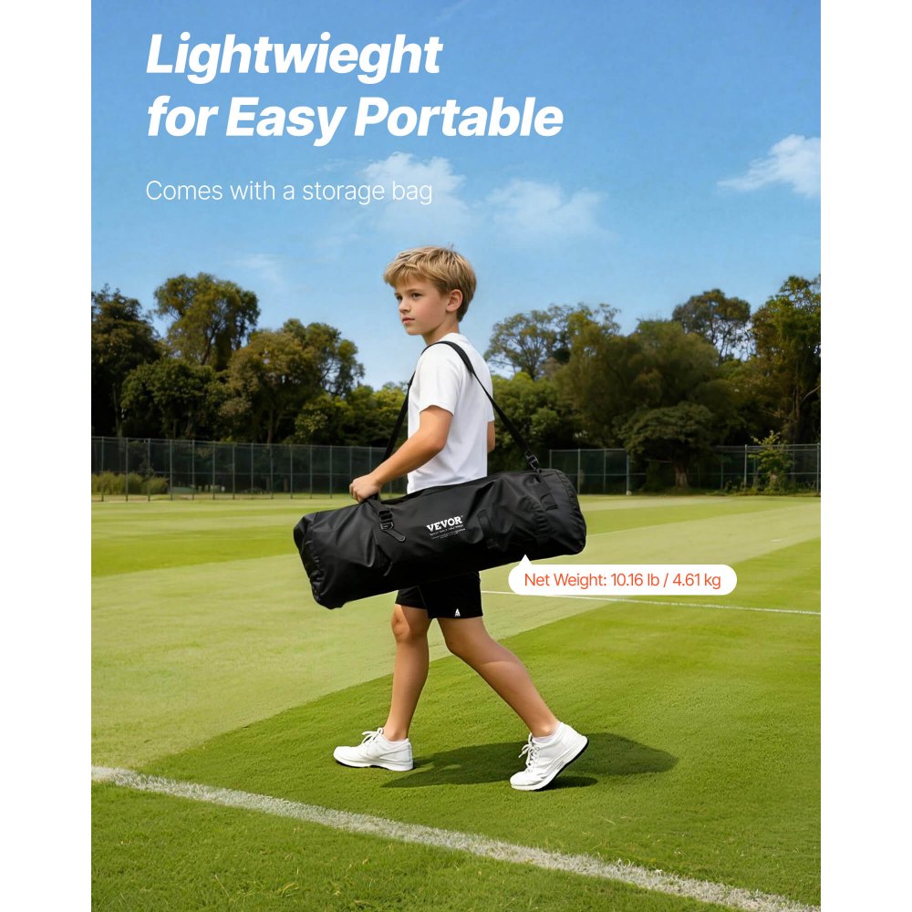 VEVOR Portería de Lacrosse, Red de Lacrosse para Niños Pequeños de 4' x 4', Portería de Lacrosse Portátil Plegable con Bolsa de Transporte, Equipo de Entrenamiento para Patio Trasero con Estructura de Hierro, Configuración Rápida y Fácil, Perfecto para Entrenamiento Juvenil, Naranja