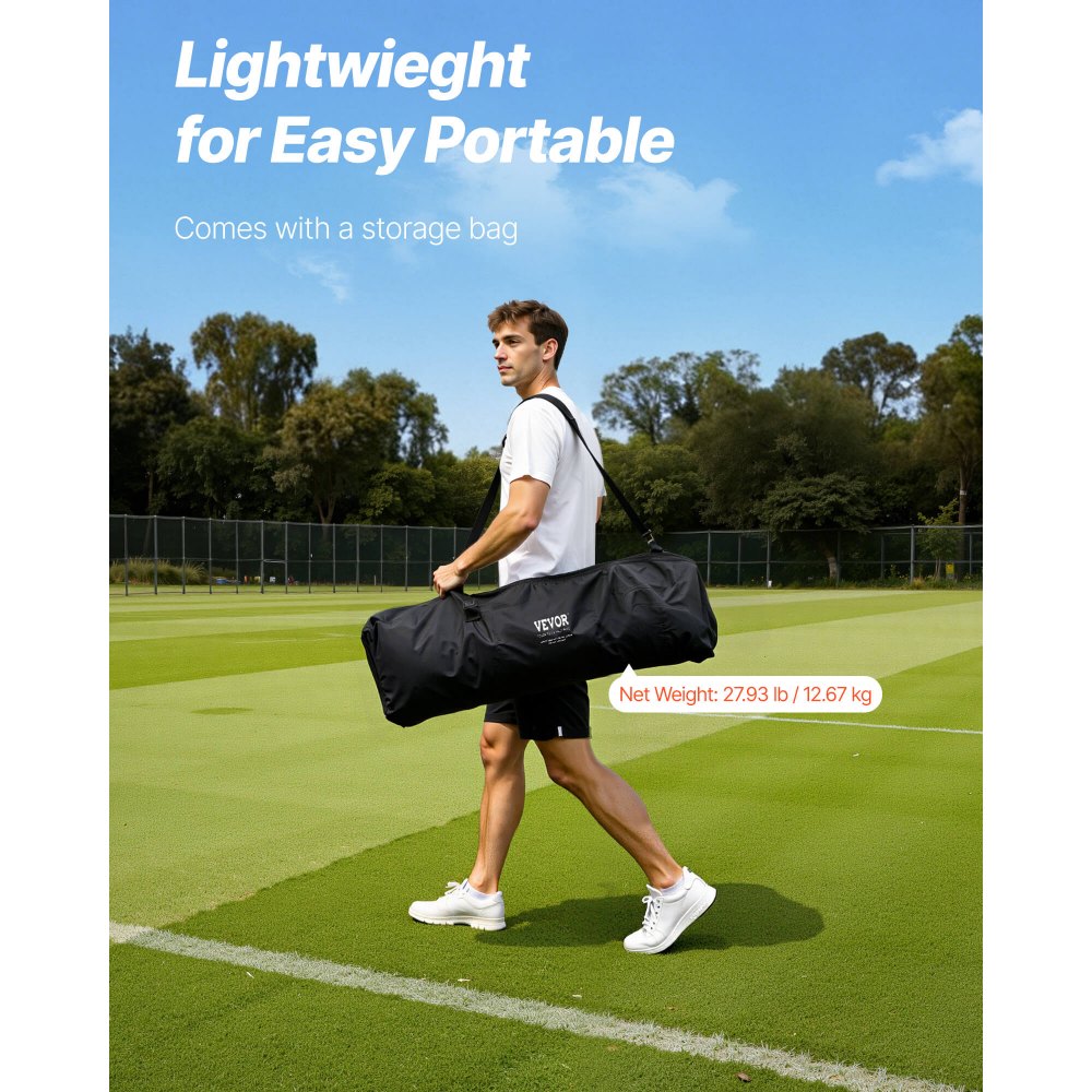 VEVOR Portería de Lacrosse, Red de Lacrosse de 6' x 6', Equipo de Entrenamiento de Lacrosse para Patio Trasero con Estructura de Acero, Portería de Lacrosse Portátil con Bolsa de Transporte, Configuración Rápida y Fácil, Perfecto para Entrenamiento de Jóvenes y Adultos, Naranja