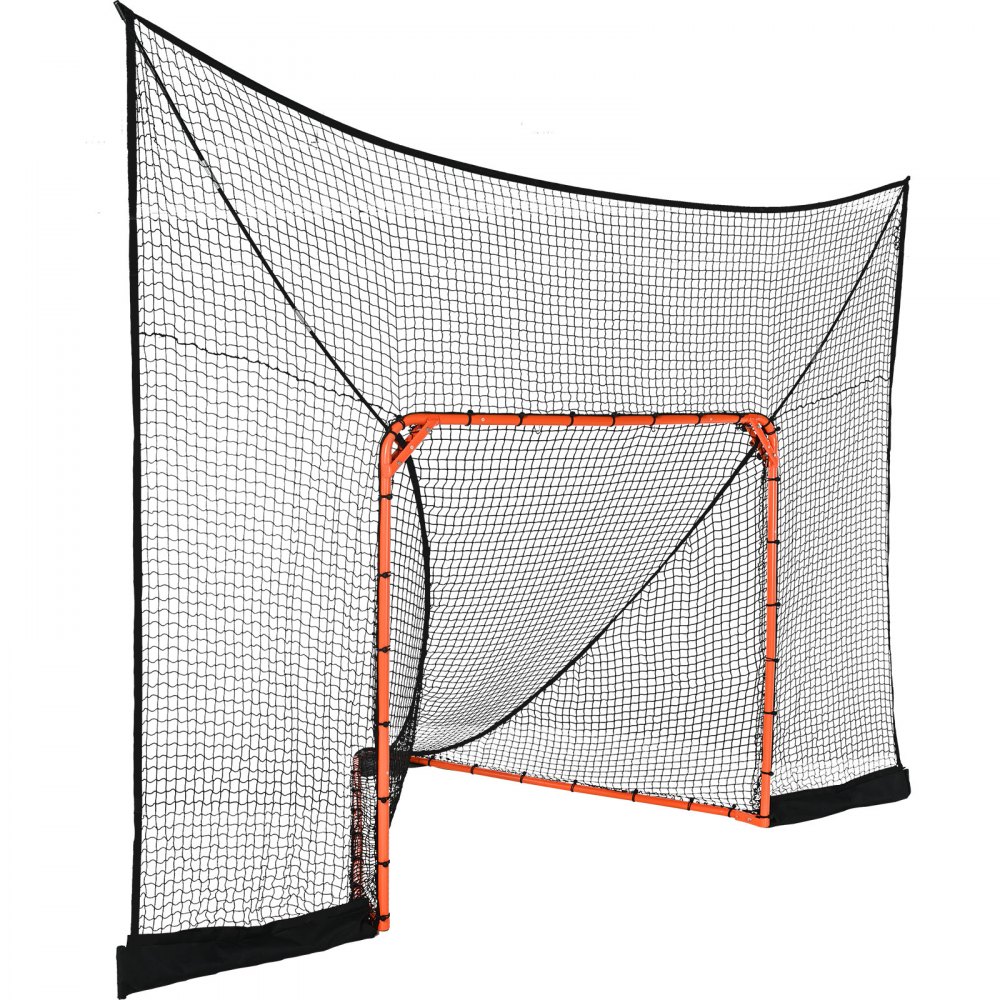VEVOR Portería de hockey y lacrosse con cobertura extendida, red de lacrosse de 12 x 9 pies, red de entrenamiento de accesorios completos, equipo de lacrosse de fácil instalación, perfecto para entrenamiento de jóvenes y adultos