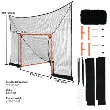 VEVOR Portería de hockey y lacrosse con cobertura extendida, red de lacrosse de 12 x 9 pies, red de entrenamiento de accesorios completos, equipo de lacrosse de fácil instalación, perfecto para entrenamiento de jóvenes y adultos