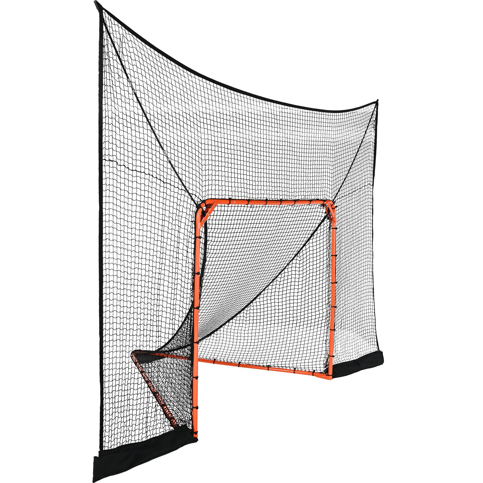 VEVOR Portería de hockey y lacrosse con cobertura extendida, red de lacrosse de 12 x 9 pies, red de entrenamiento de accesorios completos, equipo de lacrosse de fácil instalación, perfecto para entrenamiento de jóvenes y adultos