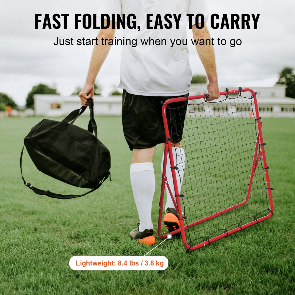 Red de rebote VEVOR para fútbol, 99 x 99 cm, portátil, ideal para entrenamiento. Regalo perfecto para niños, adolescentes y todas las edades. Fácil de instalar y guardar.