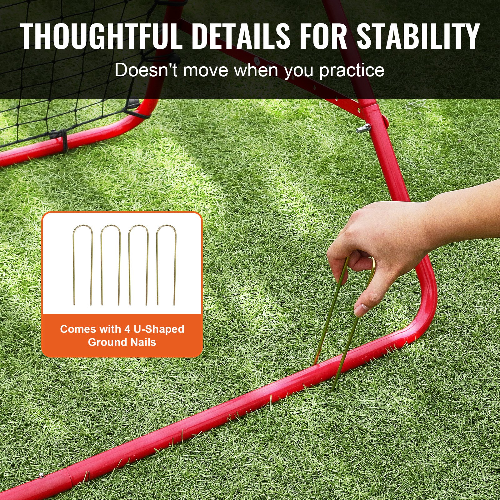 Red de rebote VEVOR para fútbol, 99 x 99 cm, portátil, ideal para entrenamiento. Regalo perfecto para niños, adolescentes y todas las edades. Fácil de instalar y guardar.