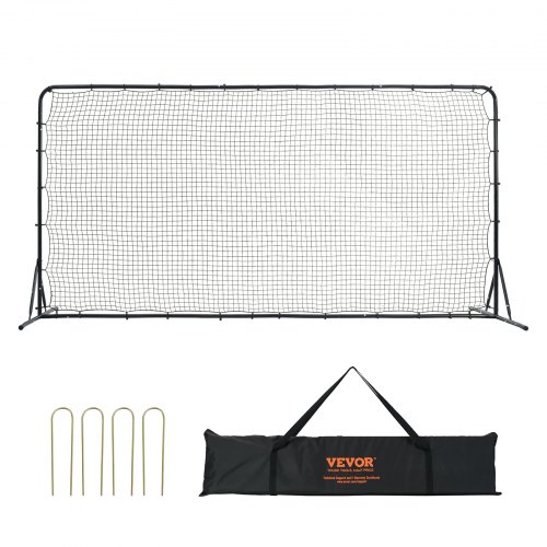 VEVOR Red de rebote de fútbol, ​​equipo de entrenamiento de fútbol de hierro de 12 x 6 pies, regalo de entrenamiento de fútbol deportivo con bolsa portátil, pared de rebote de voleibol perfecta para practicar en el patio, entrenamiento en solitario, pasar