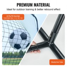 VEVOR Red de rebote de fútbol, ​​equipo de entrenamiento de fútbol de hierro de 12 x 6 pies, regalo de entrenamiento de fútbol deportivo con bolsa portátil, pared de rebote de voleibol perfecta para practicar en el patio, entrenamiento en solitario, pasar