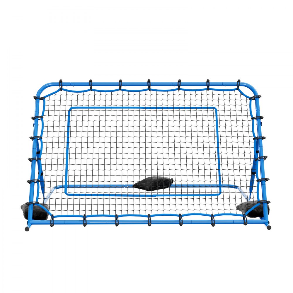 VEVOR Red de Rebote para Fútbol 1780 x 1170 mm, Rebotador de Fútbol con Ángulo de Cambio Rápido para Control, Estructura de Hierro y Red de PE, Práctica de Pases, para Adolescentes y Adultos, Azul
