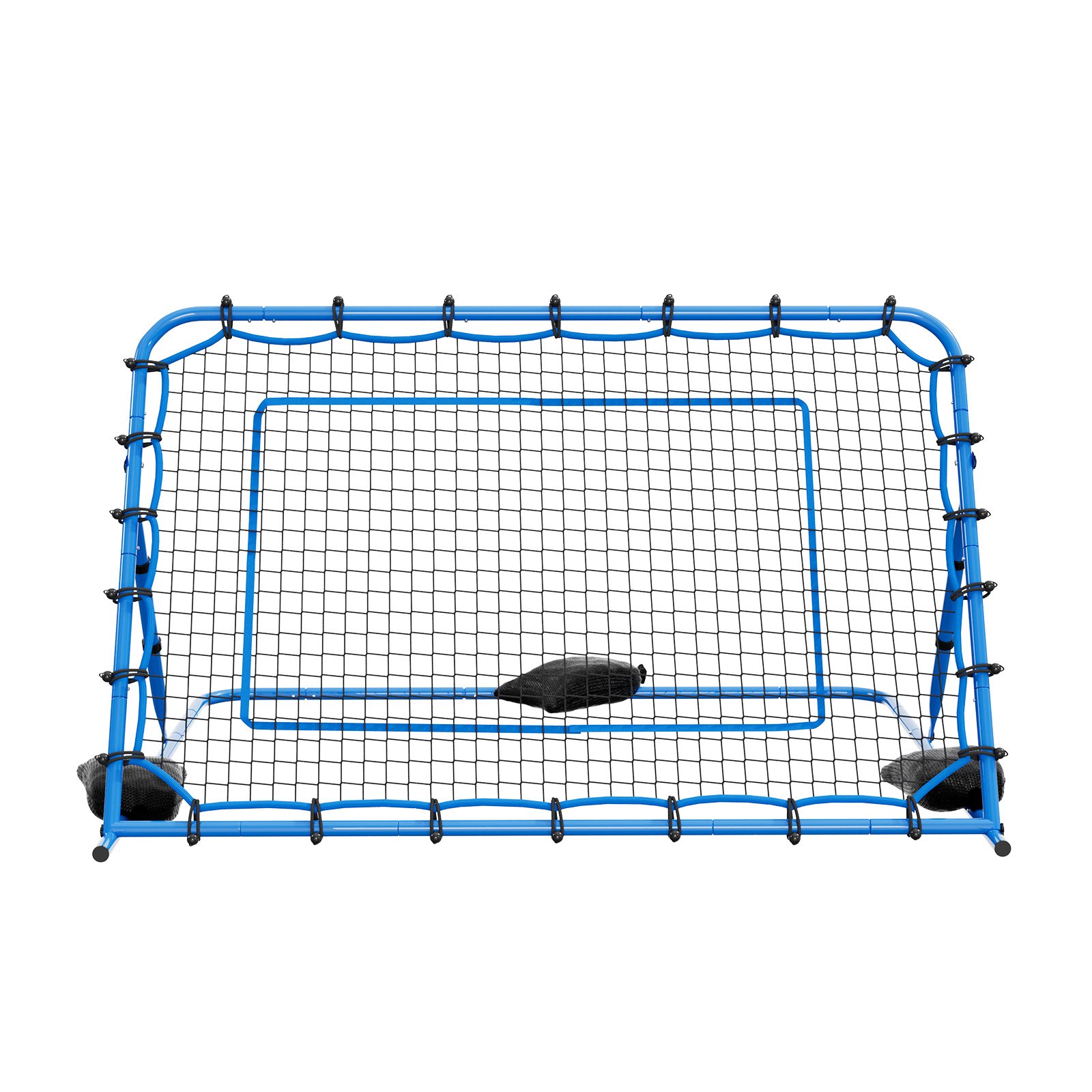 VEVOR Red de Rebote para Fútbol 1780 x 1170 mm, Rebotador de Fútbol con Ángulo de Cambio Rápido para Control, Estructura de Hierro y Red de PE, Práctica de Pases, para Adolescentes y Adultos, Azul
