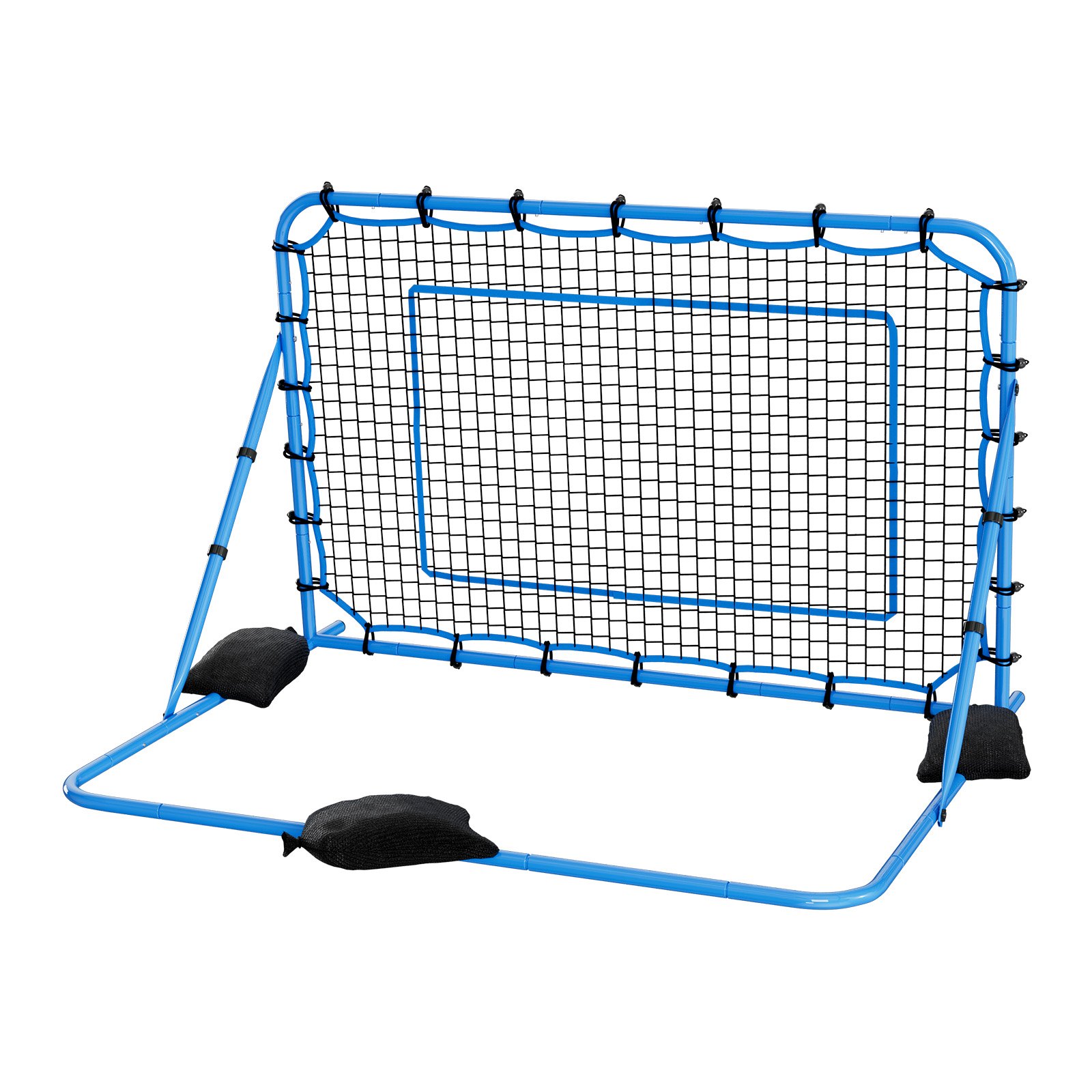 VEVOR Red de Rebote para Fútbol 1780 x 1170 mm, Rebotador de Fútbol con Ángulo de Cambio Rápido para Control, Estructura de Hierro y Red de PE, Práctica de Pases, para Adolescentes y Adultos, Azul