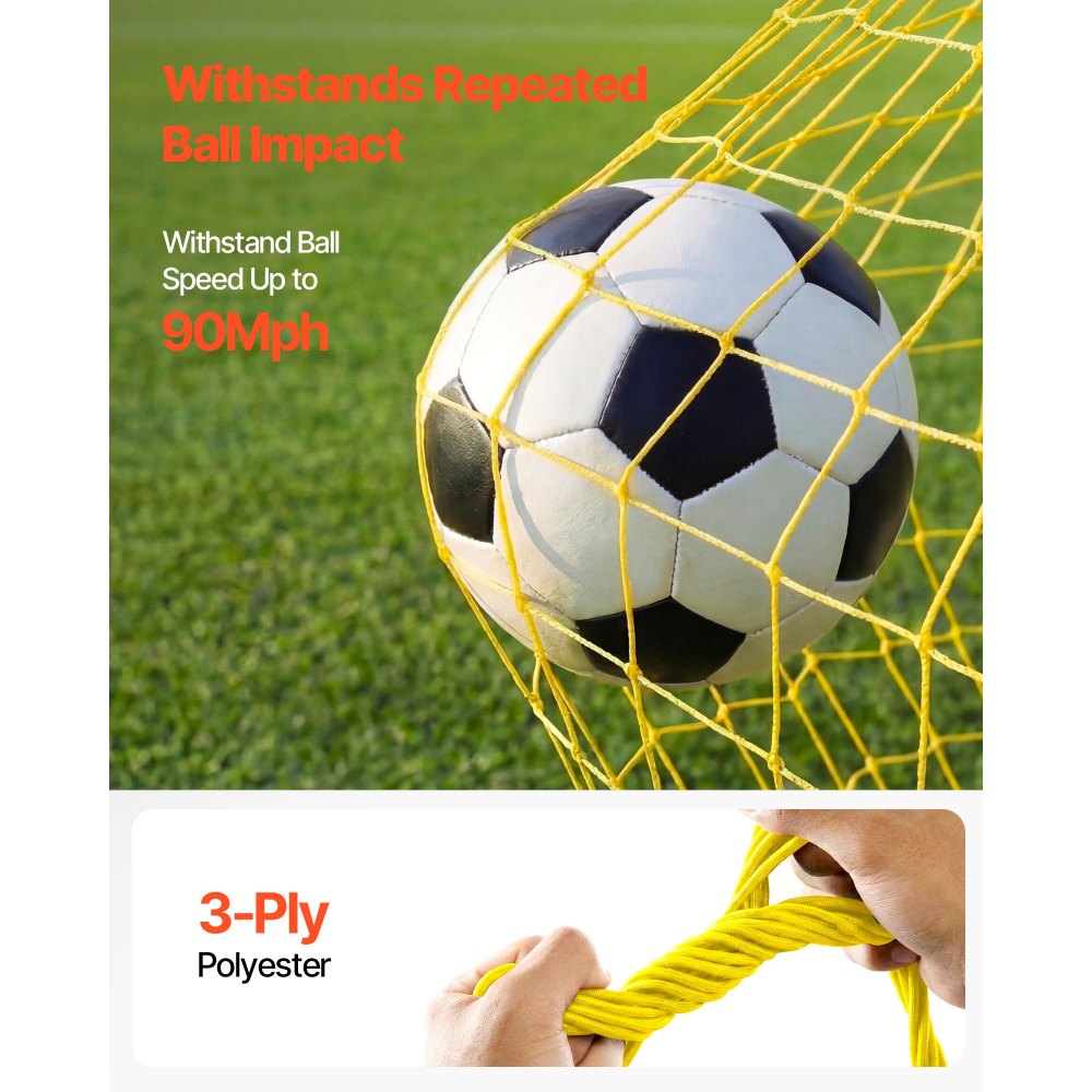 VEVOR Red de Rebote para Fútbol 1700 x 1500 mm, Portería de Fútbol, Postes de Fibra de Vidrio y Tubo de Hierro para Control Individual y en Equipo, Práctica de Pases, para Adolescentes y Adultos