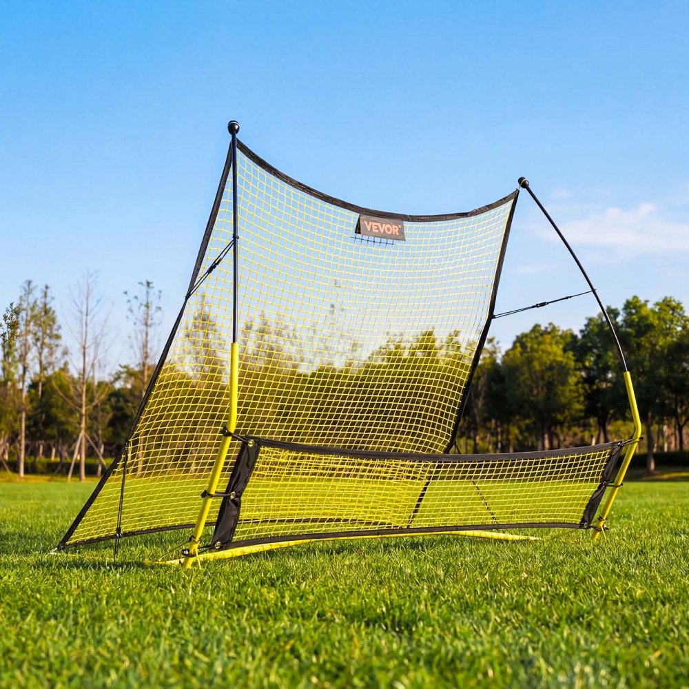 VEVOR Red de Rebote para Fútbol 1700 x 1500 mm, Portería de Fútbol, Postes de Fibra de Vidrio y Tubo de Hierro para Control Individual y en Equipo, Práctica de Pases, para Adolescentes y Adultos