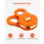 Polea de 30 T VEVOR para recuperación de cabrestante, sistema de polea con resistencia de rotura de 30 000 kg y cuerda de 1,0 a 1,4 cm, accesorio todoterreno resistente para remolque y recuperación en camiones, tractores, vehículos todo terreno y UTV.