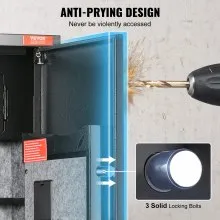 VEVOR Caja fuerte para 5 rifles, caja fuerte para rifle con teclado digital y cerradura, gabinete de almacenamiento de armas con casillero de almacenamiento incorporado, estante de almacenamiento extraíble para pistolas y pistolas largas en el hogar