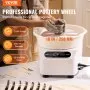 VEVOR - Torno de cerámica de accionamiento directo con herramientas de modelado para manualidades, máquina de 10 pulgadas para cerámica, torno eléctrico de 350 W con pedal y pantalla táctil LCD, color blanco