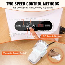 VEVOR - Rueda de cerámica de accionamiento directo con herramientas de modelado para manualidades, máquina de modelado de cerámica de 10 pulgadas, rueda eléctrica de 350 W para cerámica con pedal y pantalla táctil LCD, color blanco