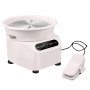 VEVOR - Torno de cerámica de 11 pulgadas, torno eléctrico de 350 W con pedal y pantalla táctil LCD, rueda de cerámica de accionamiento directo con herramientas de modelado para manualidades, color blanco