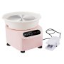 VEVOR - Torno de cerámica de 11 pulgadas, torno eléctrico de 450 W con pedal y pantalla táctil LCD, rueda de cerámica de accionamiento directo con herramientas de modelado para manualidades, color rosa