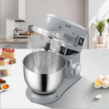 VEVOR 450W Batidora de pie Mezcladora de masa con cabezal inclinable de 6 velocidades Tazón de 7.4 cuartos de galón 3 accesorios