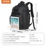 VEVOR Mochila táctica militar de 25 l con diseño Molle y almohadilla de esponja, mochila de asalto para hombre y mujer, mochila Range Gear para aventuras al aire libre, senderismo y caza, color negro.