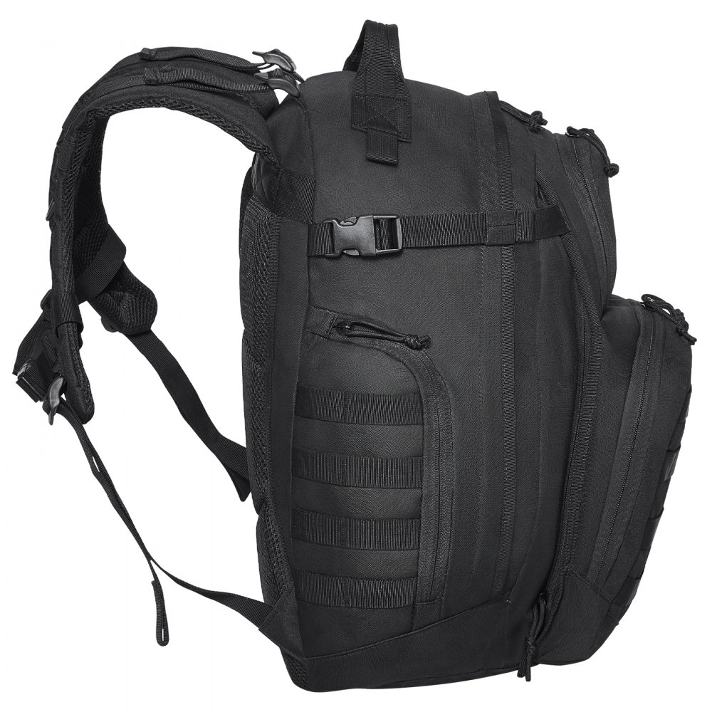 VEVOR Mochila táctica militar de 40 l con diseño Molle y almohadilla de esponja, mochila de asalto para hombre y mujer, mochila Range Gear para aventuras al aire libre, senderismo y caza, color negro.