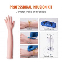 VEVOR Kit de práctica de flebotomía, kit de entrenamiento intravenoso de venopunción intravenosa, kit de brazo de práctica IV de alta simulación con bolsa de transporte, práctica y habilidades intravenosas perfectas, para estudiantes, enfermeras y profesionales