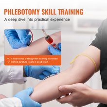 Kit de práctica de flebotomía VEVOR, kit de entrenamiento intravenoso de venopunción intravenosa, kit de brazo de práctica intravenosa de alta simulación con bolsa de transporte, práctica y perfeccionamiento de habilidades intravenosas, para estudiantes, enfermeras y profesionales