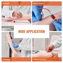 Kit de práctica de flebotomía VEVOR, kit de entrenamiento intravenoso de venopunción intravenosa, kit de brazo de práctica intravenosa de alta simulación con bolsa de transporte, práctica y perfeccionamiento de habilidades intravenosas, para estudiantes, enfermeras y profesionales