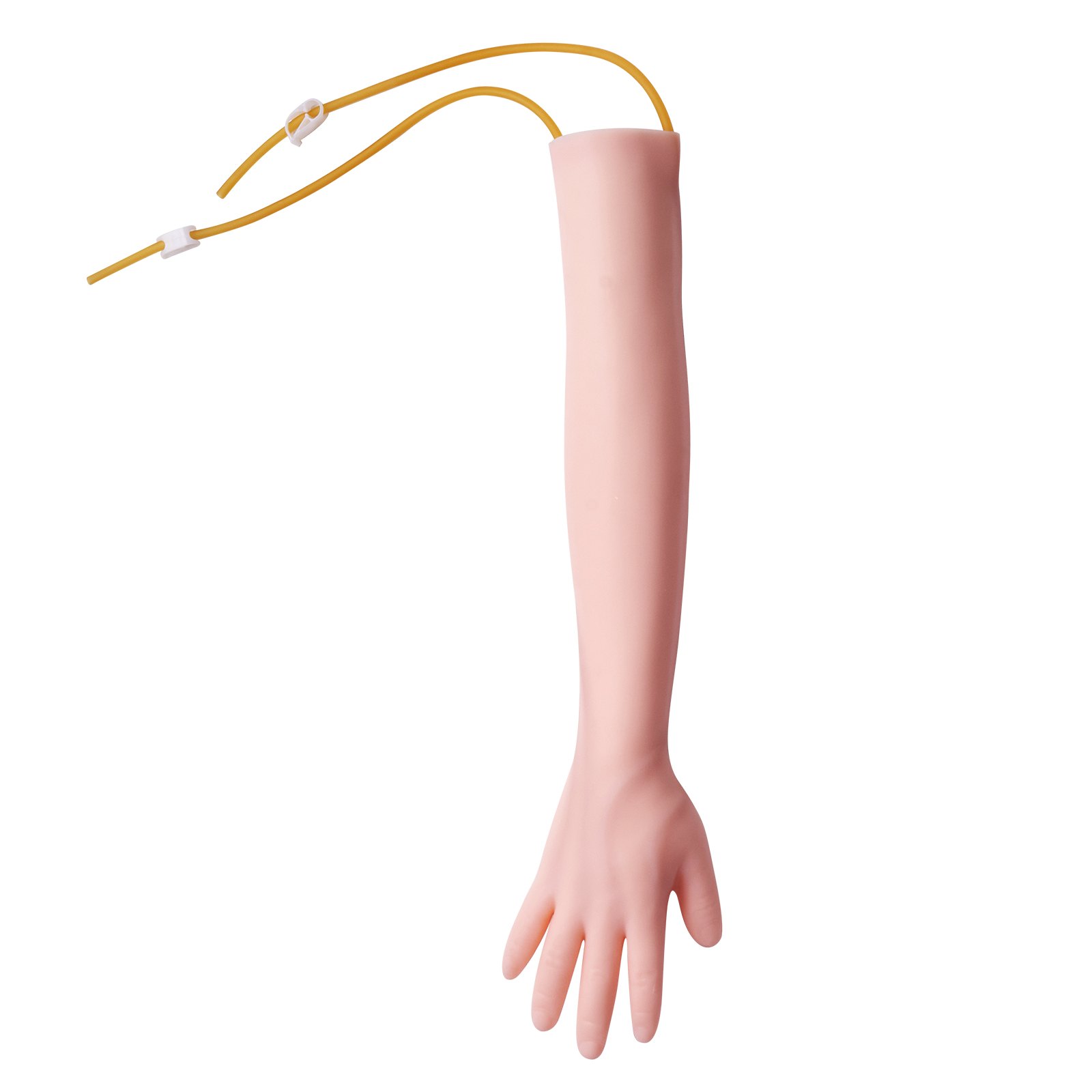 Kit de práctica de flebotomía VEVOR, modelo de brazo con tubos amarillos adjuntos para practicar la inserción de agujas.