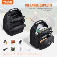 Mochila táctica tipo bandolera de 10 l para hombre, estilo militar, color negro, con sistema MOLLE, para deportes, viajes, senderismo y tiro (negro)