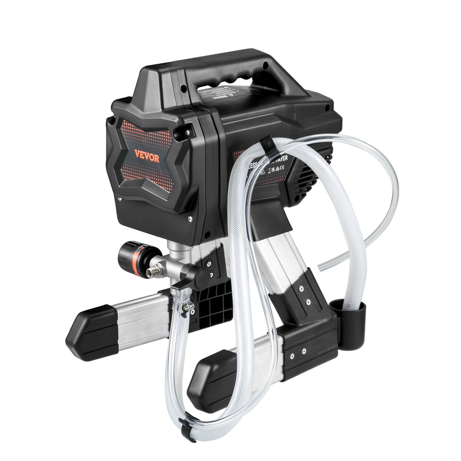 VEVOR Pulverizador de pintura sin aire con soporte, pulverizador sin aire de alta eficiencia de 7/8 HP, pulverizador de pintura eléctrico de 650 W 2900 PSI, varilla de extensión y kits de limpieza para muebles exteriores interiores/cercas/hogar/casa