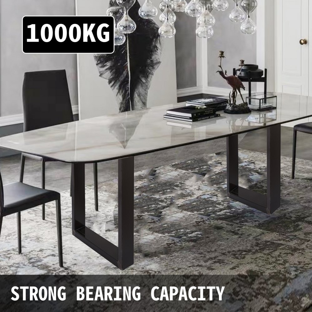 VEVOR - Juego de 2 patas de acero para mesa de comedor (71 cm de alto y 58 cm de ancho), resistentes, de sección cuadrada de 7,9 cm, 71 x 58 x 7,9 cm, estilo industrial rústico, color negro