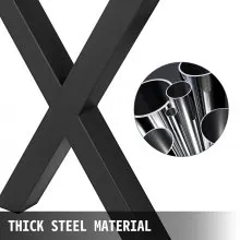VEVOR Patas de Mesa 720x760mm Inoxi. con Marco en X para Muebles de Café Bar