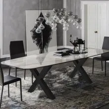 VEVOR Patas de Mesa 720x760mm Inoxi. con Marco en X para Muebles de Café Bar