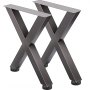 VEVOR Juego de 2 patas muebles de mesa de acero 71 cm de altura y 61 cm de ancho resistentes patas de mesa cuadrada de 7,9 cm de sección X de marco
