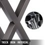 VEVOR - Juego de 2 patas de hierro para mesa de comedor, 71 cm de alto x 61 cm de ancho, resistentes, con sección cuadrada de 7,9 cm y marco en X, 71 x 61 x 7,9 cm, estilo industrial rústico de metal negro.
