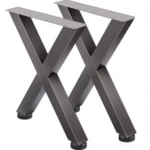 VEVOR Juego de 2 patas muebles de mesa de acero 71 cm de altura y 61 cm de ancho resistentes patas de mesa cuadrada de 7,9 cm de sección X de marco