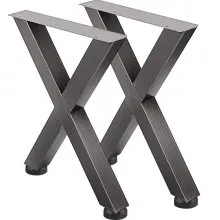 VEVOR Juego de 2 patas muebles de mesa de acero 71 cm de altura y 61 cm de ancho resistentes patas de mesa cuadrada de 7,9 cm de sección X de marco