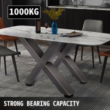 VEVOR Juego de 2 patas muebles de mesa de acero 71 cm de altura y 61 cm de ancho resistentes patas de mesa cuadrada de 7,9 cm de sección X de marco