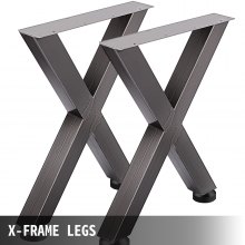 VEVOR Juego de 2 patas muebles de mesa de acero 71 cm de altura y 61 cm de ancho resistentes patas de mesa cuadrada de 7,9 cm de sección X de marco