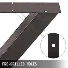 VEVOR Juego de 2 patas muebles de mesa de acero 71 cm de altura y 61 cm de ancho resistentes patas de mesa cuadrada de 7,9 cm de sección X de marco
