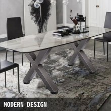 VEVOR Juego de 2 patas muebles de mesa de acero 71 cm de altura y 61 cm de ancho resistentes patas de mesa cuadrada de 7,9 cm de sección X de marco
