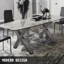 VEVOR Juego de 2 patas muebles de mesa de acero 71 cm de altura y 61 cm de ancho resistentes patas de mesa cuadrada de 7,9 cm de sección X de marco