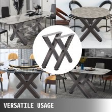VEVOR Juego de 2 patas muebles de mesa de acero 71 cm de altura y 61 cm de ancho resistentes patas de mesa cuadrada de 7,9 cm de sección X de marco