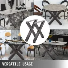 VEVOR Juego de 2 patas muebles de mesa de acero 71 cm de altura y 61 cm de ancho resistentes patas de mesa cuadrada de 7,9 cm de sección X de marco
