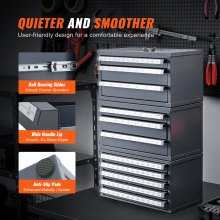 VEVOR Gabinete dispensador de molino de extremo, gabinete organizador de molino de extremo de tres cajones para 1/8" a 1", gabinete organizador dispensador de molino de extremo de acero con etiquetas, 29 compartimentos apilables para almacenamiento de molino de extremo