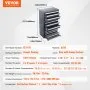 Gabinete dispensador de brocas VEVOR, 3 piezas: tres cajones para brocas de 1/16" a 1/2" y tamaños de letra A a Z, organizador de brocas de cinco cajones para brocas de calibre de alambre #1 a #60, apilable para almacenamiento de brocas