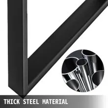 VEVOR Mesa Muebles de Comedor de Metal con Marco de Patas de Mesa Negro 700x720MM