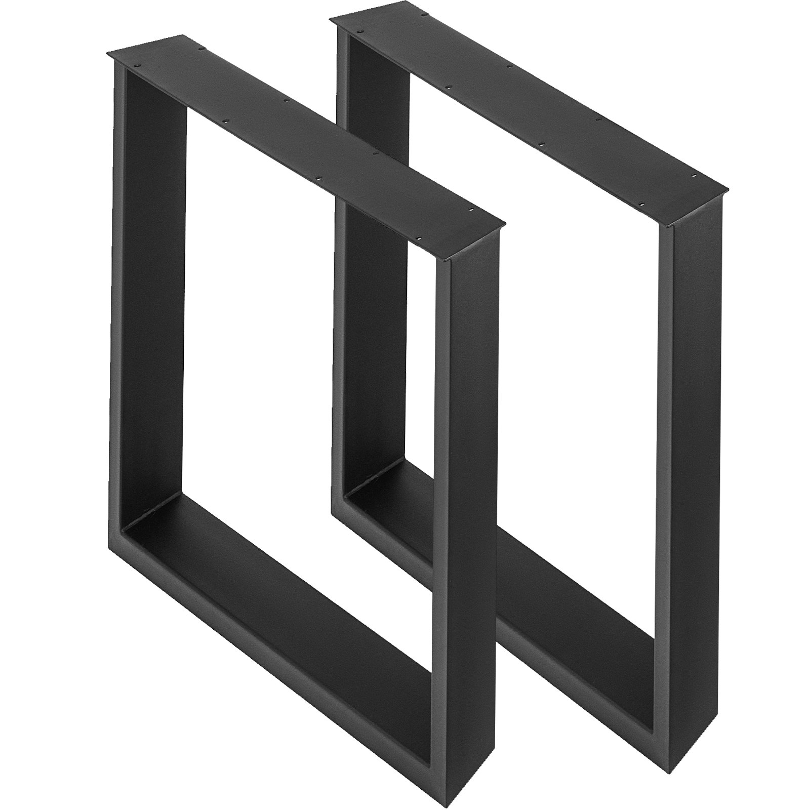 Patas de mesa de acero VEVOR rectangulares negras en un diseño resistente y elegante.