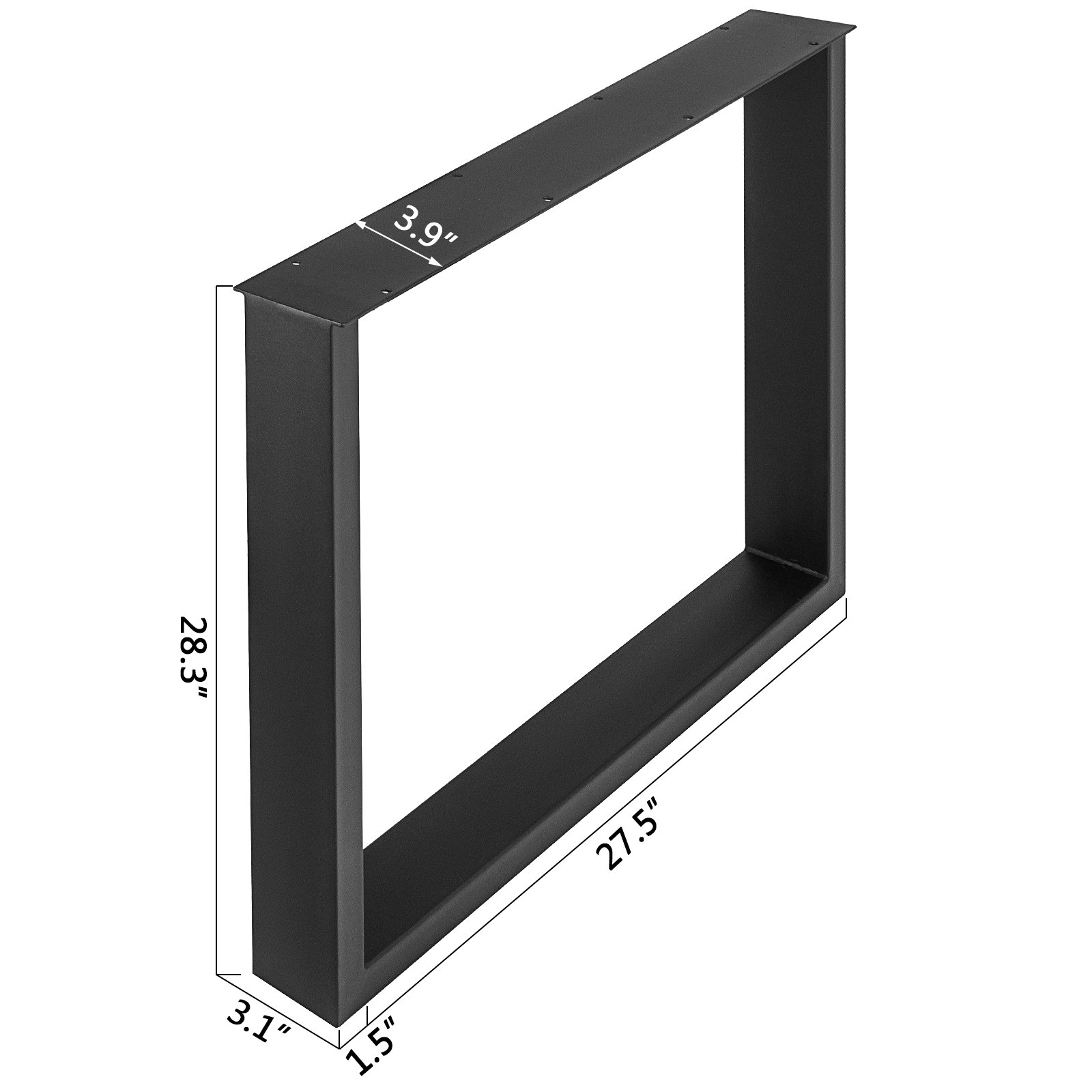 Patas de mesa de acero VEVOR negro con dimensiones de 28,3&quot; de alto x 27,5&quot; de ancho x 3,9&quot; de profundidad.